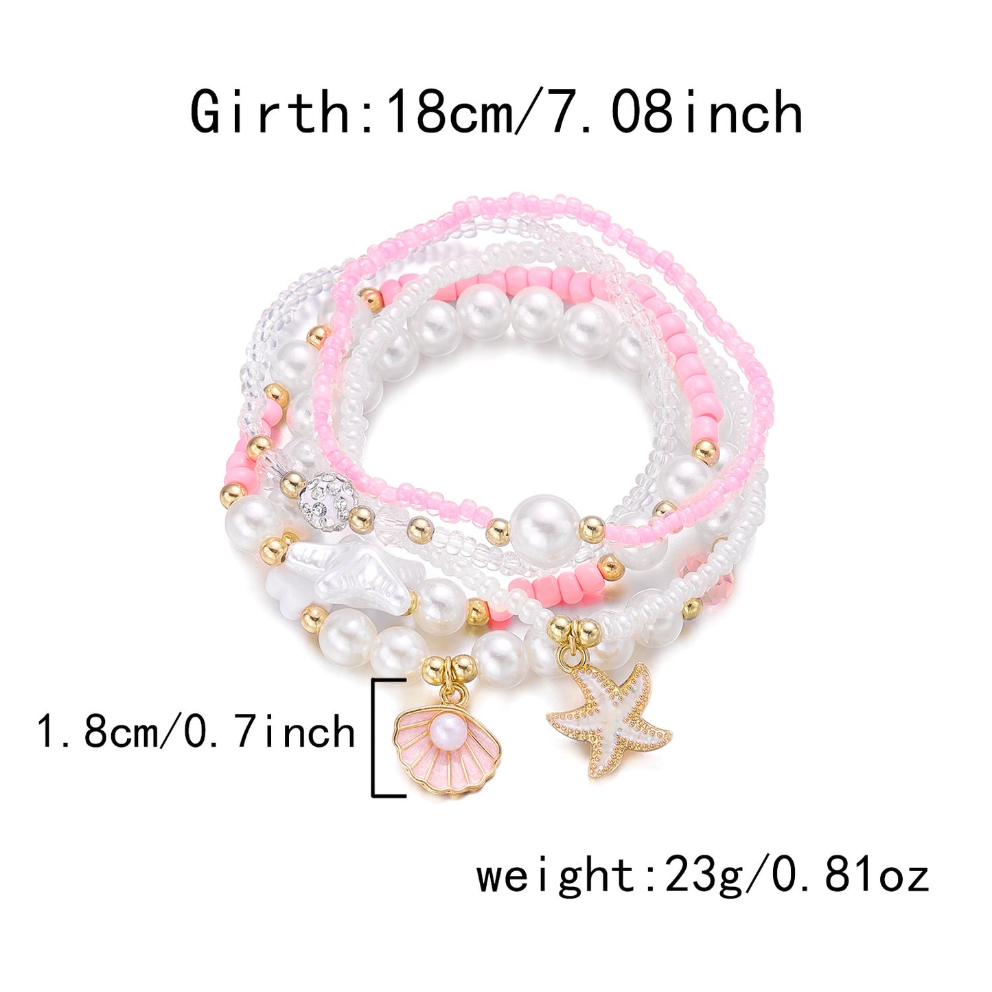 Starfish Shell Bracelet Set