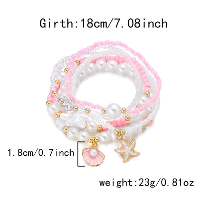 Starfish Shell Bracelet Set