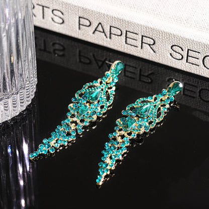 Silver Teardrop Tassel Stud Earrings