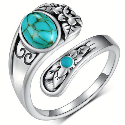 Silver Turquoise Open Ring