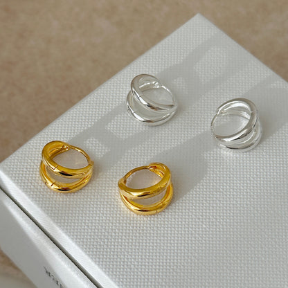 Gold-Tone Vintage Hoop Earrings