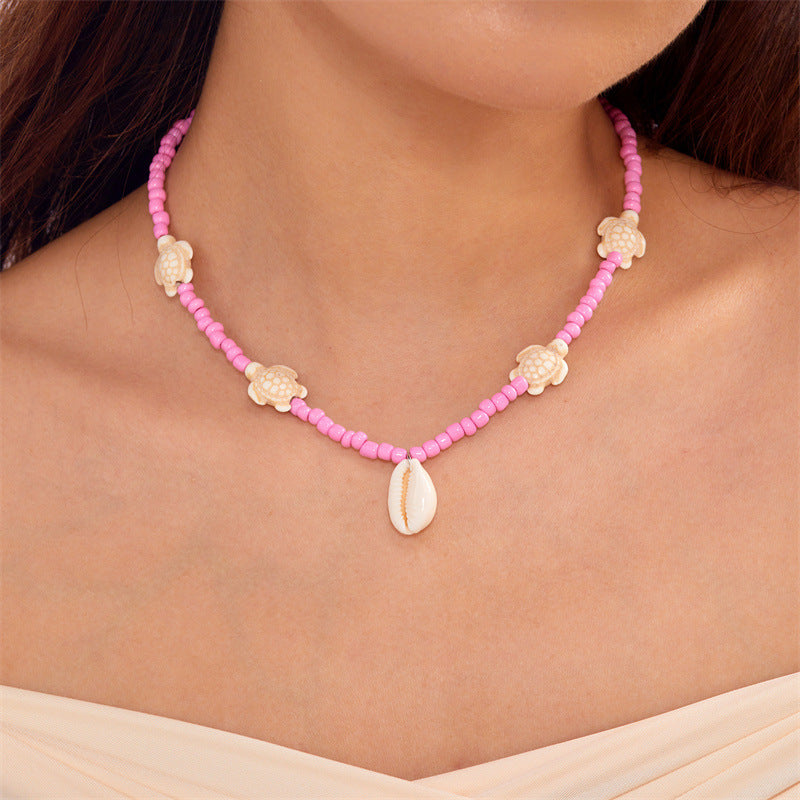 欧美夏季海洋度假海星贝壳海螺珍珠多层项链时尚夸张多层叠戴项链