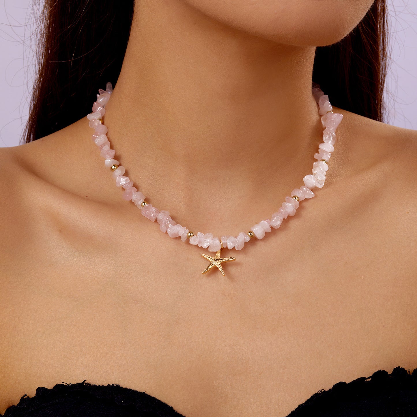 欧美夏季海洋度假海星贝壳海螺珍珠多层项链时尚夸张多层叠戴项链