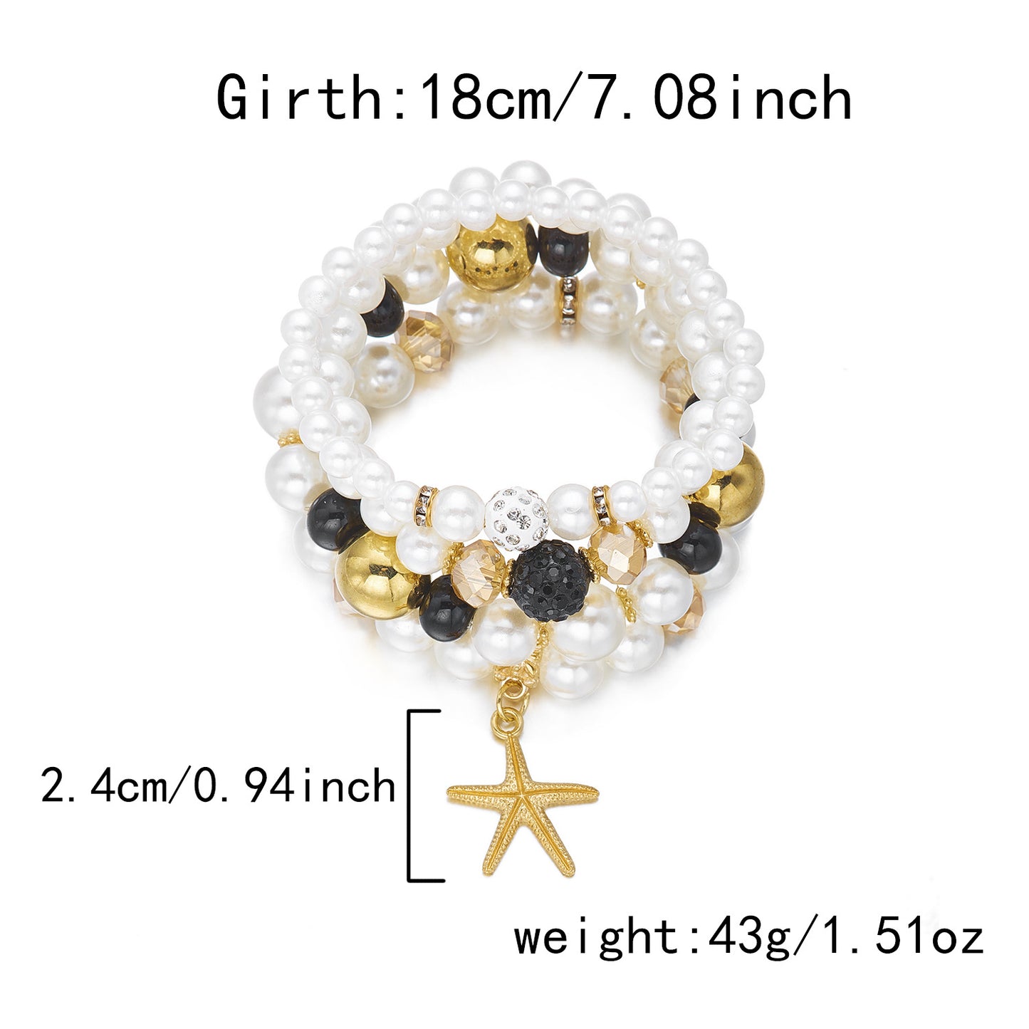 Starfish Shell Bracelet Set