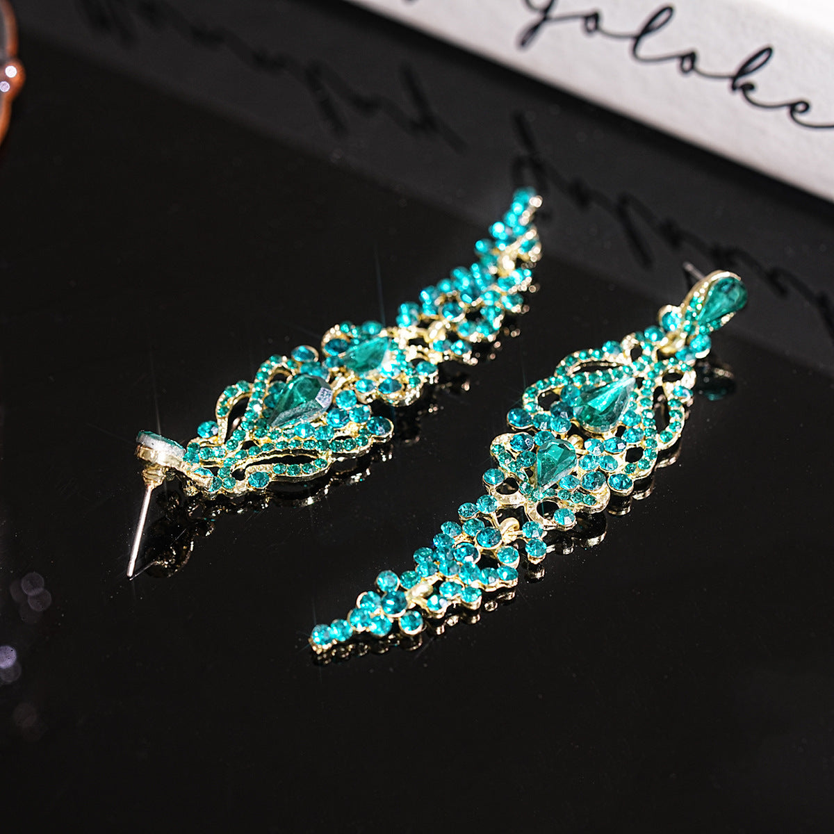 Silver Teardrop Tassel Stud Earrings