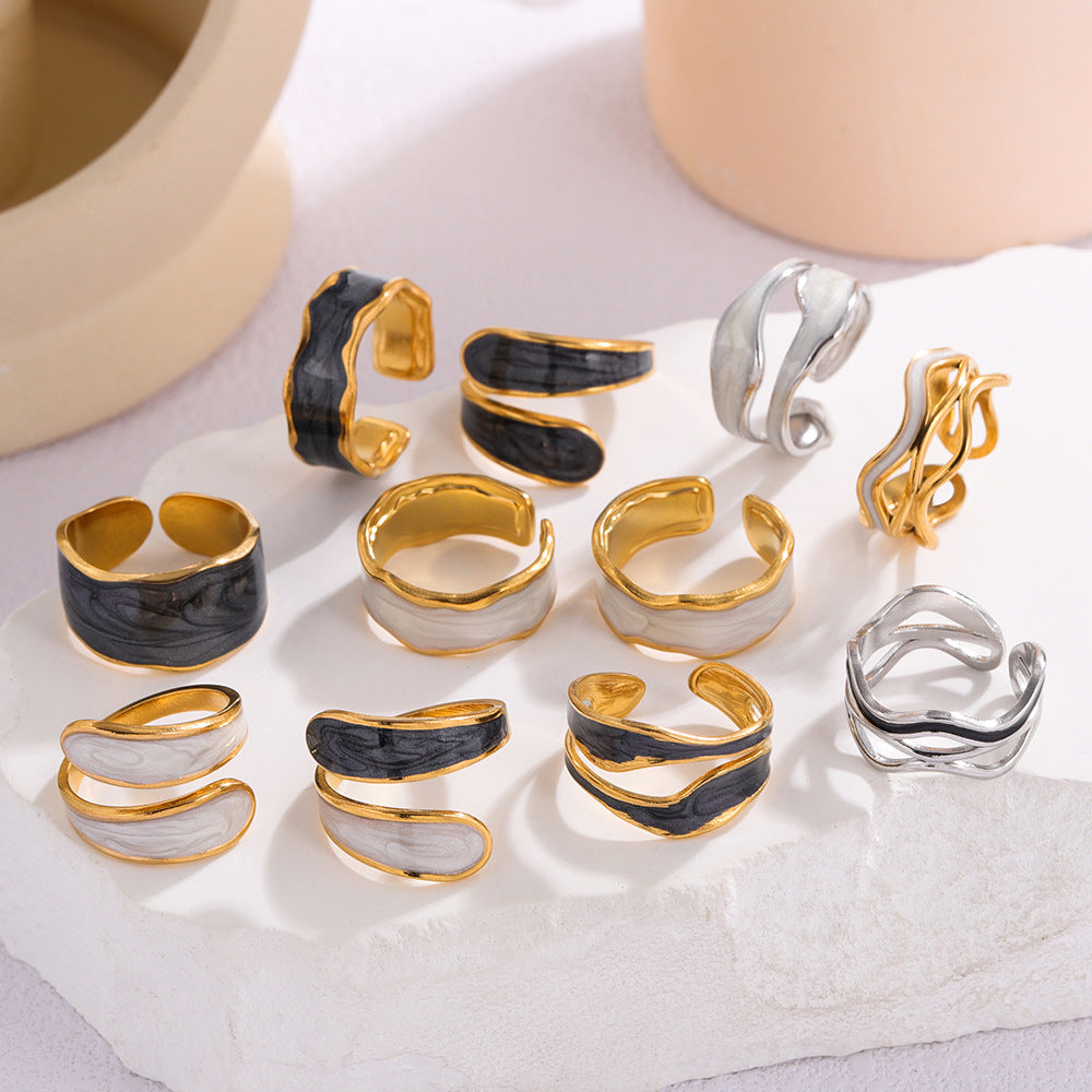 Titanium Steel Teardrop Ring