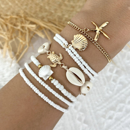 Starfish Shell Bracelet Set
