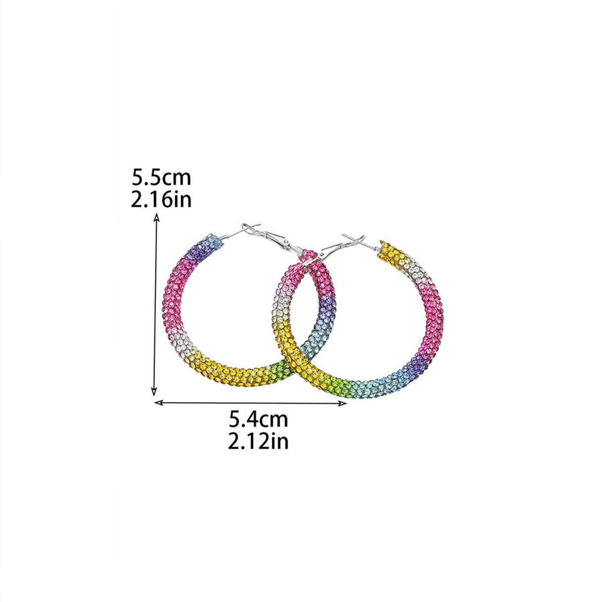 外贸热销 欧美夸张镶钻双排大圈街舞hiphop耳环耳圈 新娘耳饰批发