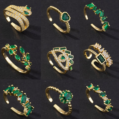 Green CZ Vintage Ring