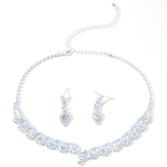 2-Piece CZ Flower Jewelry Set