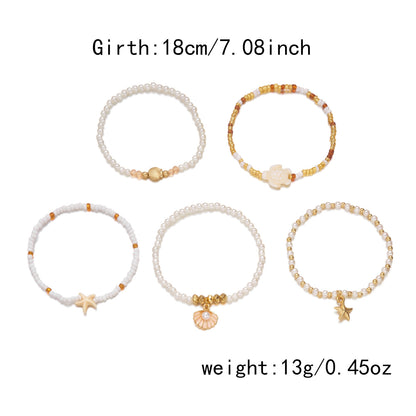 Starfish Shell Bracelet Set