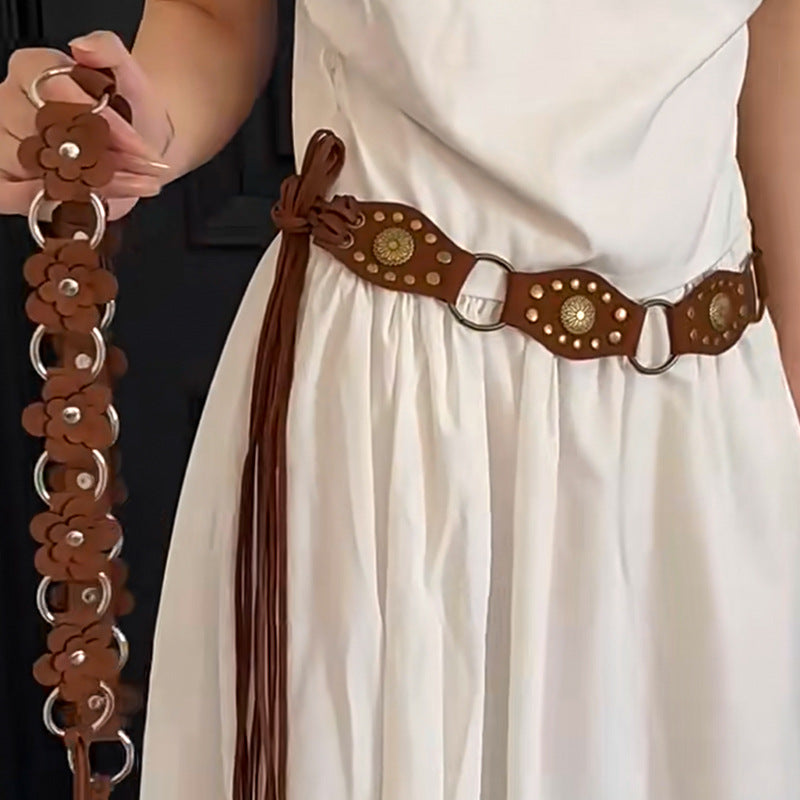 Bohemian-style butterfly belt for women, designed to complement dresses; a sophisticated decorative waist chain, waist sash or waist cord