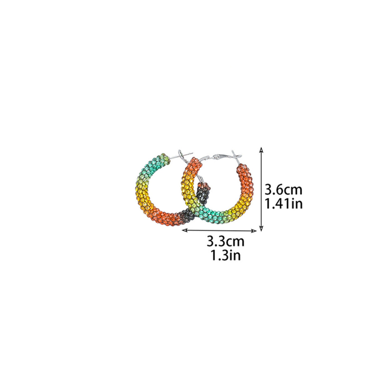 外贸热销 欧美夸张镶钻双排大圈街舞hiphop耳环耳圈 新娘耳饰批发
