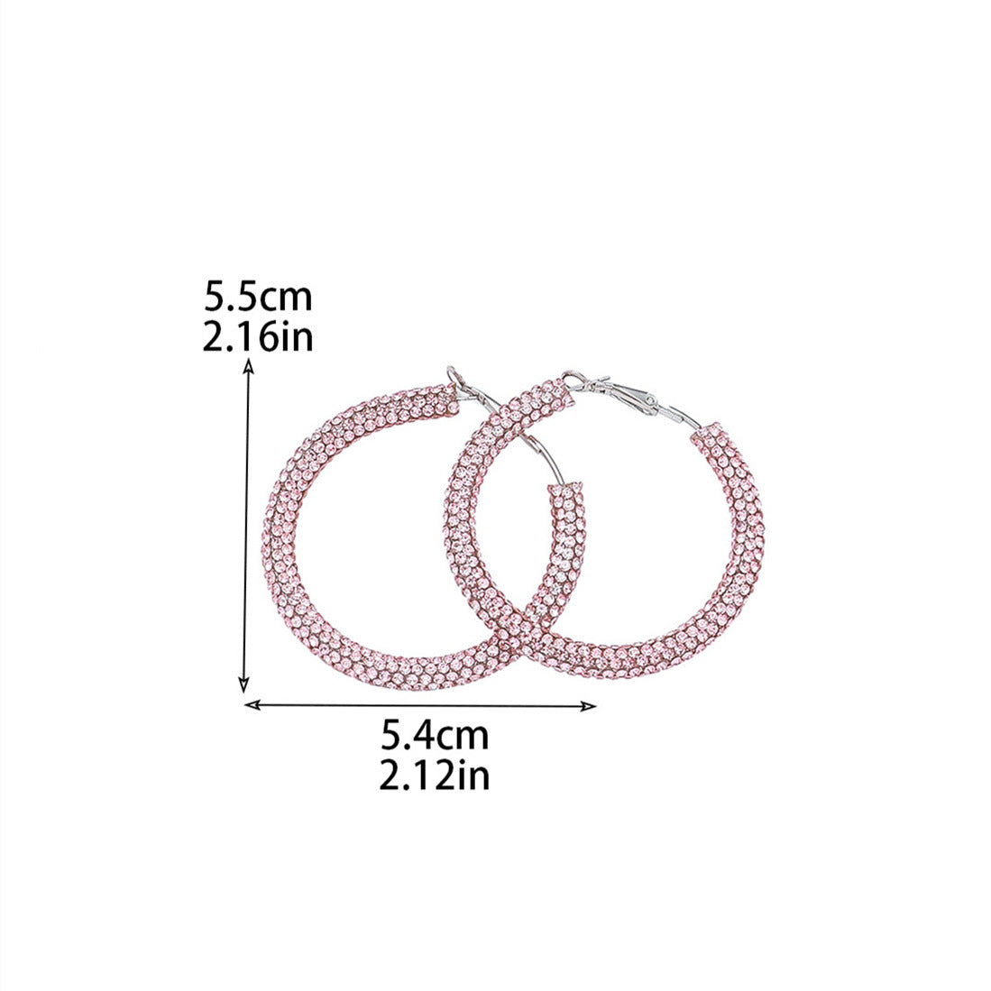 外贸热销 欧美夸张镶钻双排大圈街舞hiphop耳环耳圈 新娘耳饰批发