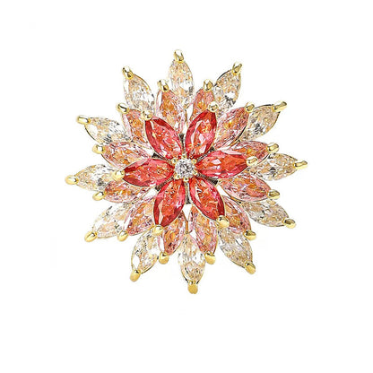 Crystal Flower Brooch