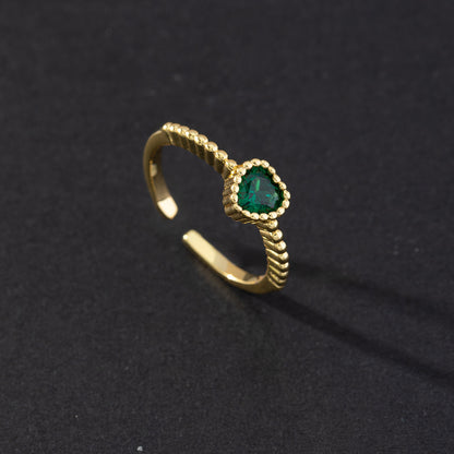Green CZ Vintage Ring
