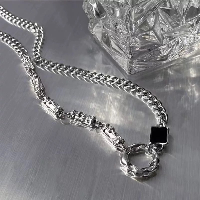 Men's & Women's Irregular Round Necklace, Niche Design, High-end Hip-hop Style, Sweater Chain Accessory