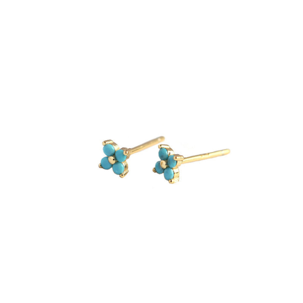 S925 Four-Leaf Flower Stud Earrings