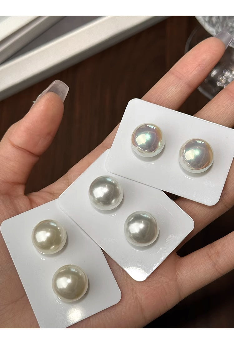 White Pearl Stud Earrings