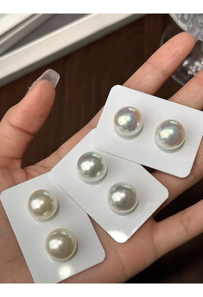 White Pearl Stud Earrings