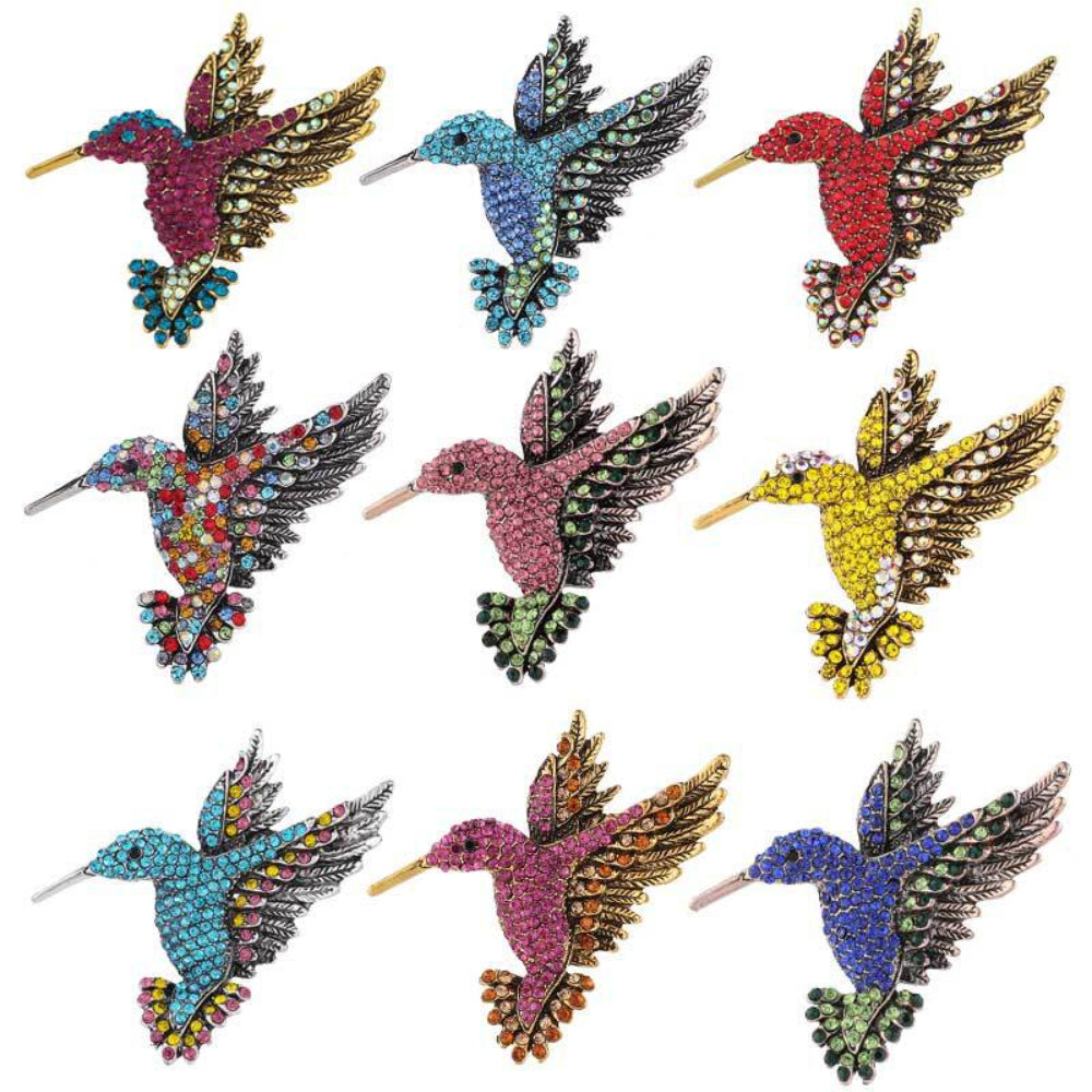 Hummingbird Crystal Brooch