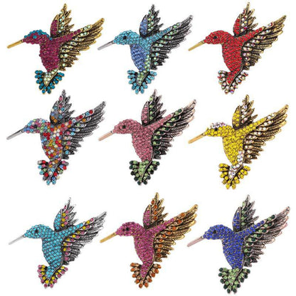 Hummingbird Crystal Brooch