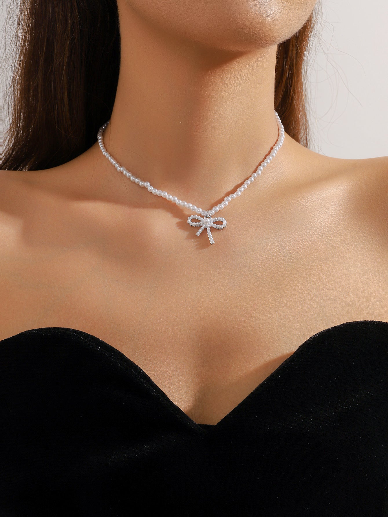 欧美跨境 复古黑色蕾丝玫瑰花项链手链戒指套装女 暗黑风颈链手饰