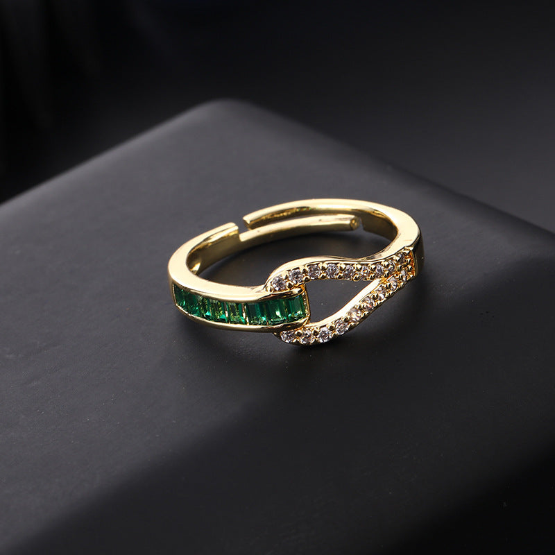 Green CZ Vintage Ring