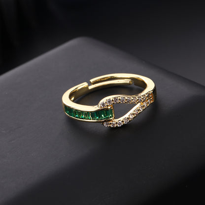 Green CZ Vintage Ring