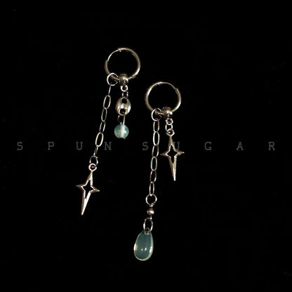 Titanium Steel Cross Teardrop Earrings