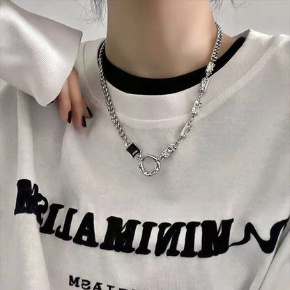 Men's & Women's Irregular Round Necklace, Niche Design, High-end Hip-hop Style, Sweater Chain Accessory