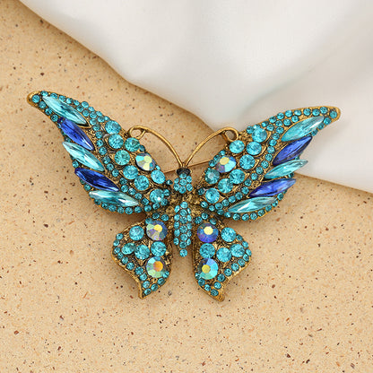 Alloy Butterfly Crystal Brooch
