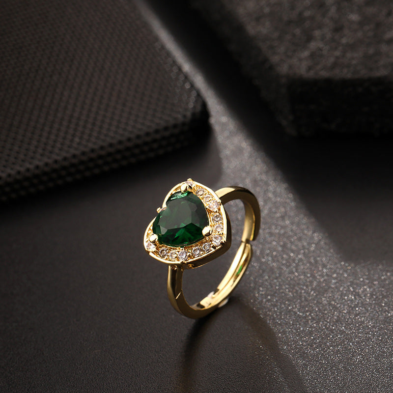 Green CZ Vintage Ring
