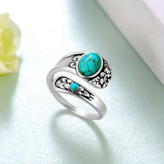 Silver Turquoise Open Ring