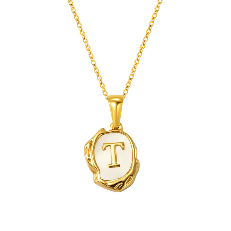 Light Luxury Fashion Gold Plated Titanium Steel Lava Necklace