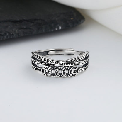 S925 Chinese Coin Ring