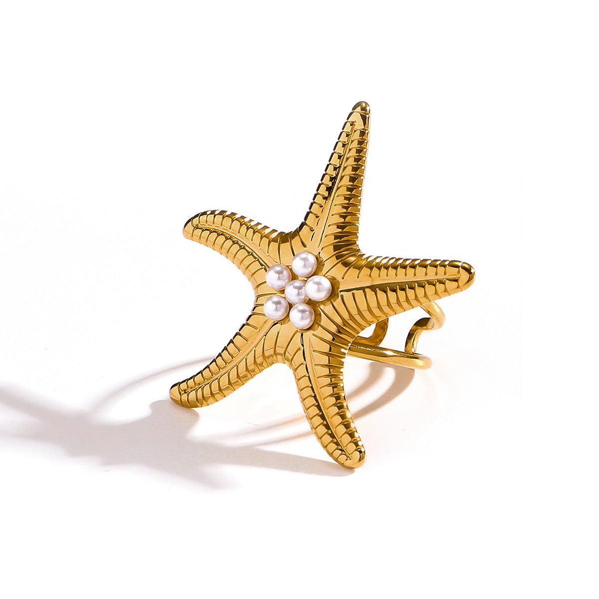 麦芽饰品跨境热销欧美海星戒指ins度假风开口食指戒指环时尚手饰