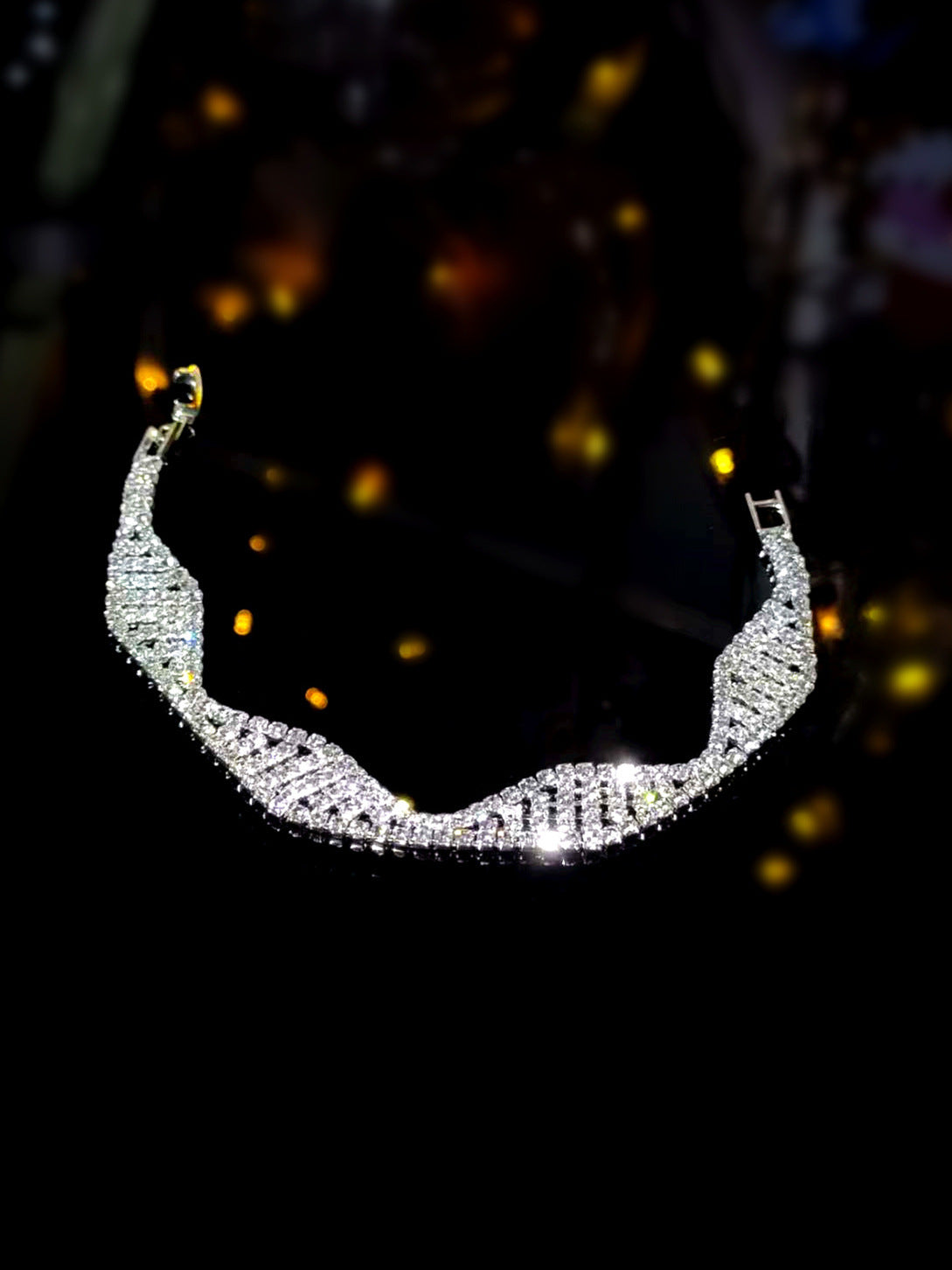 欧美跨境爆品 高级感超闪满钻手链女 小众设计气质锆石手饰品批发