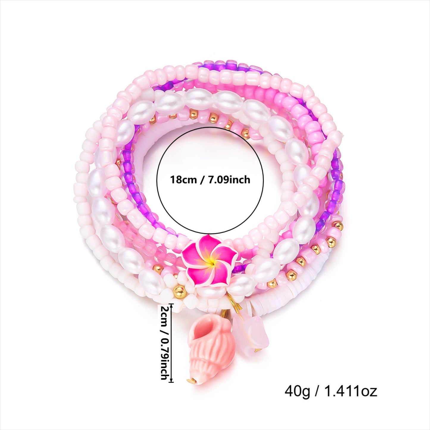Starfish Shell Bracelet Set