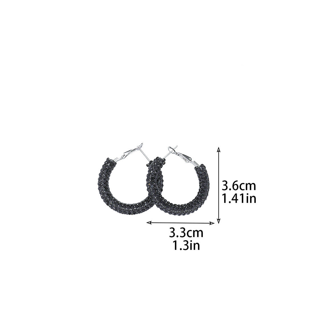 外贸热销 欧美夸张镶钻双排大圈街舞hiphop耳环耳圈 新娘耳饰批发