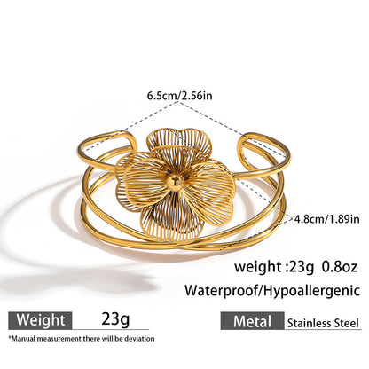 麦芽欧美不锈钢海洋风手镯海星海螺珊瑚花朵手环天然石镯子手饰品