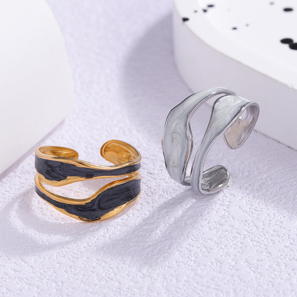 Titanium Steel Teardrop Ring