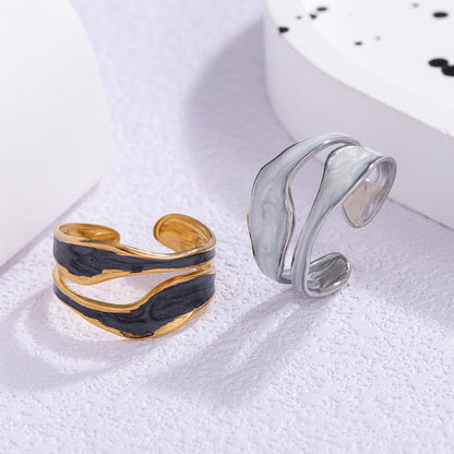 Titanium Steel Teardrop Ring