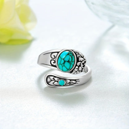 Silver Turquoise Open Ring