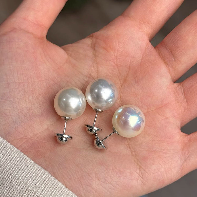 White Pearl Stud Earrings