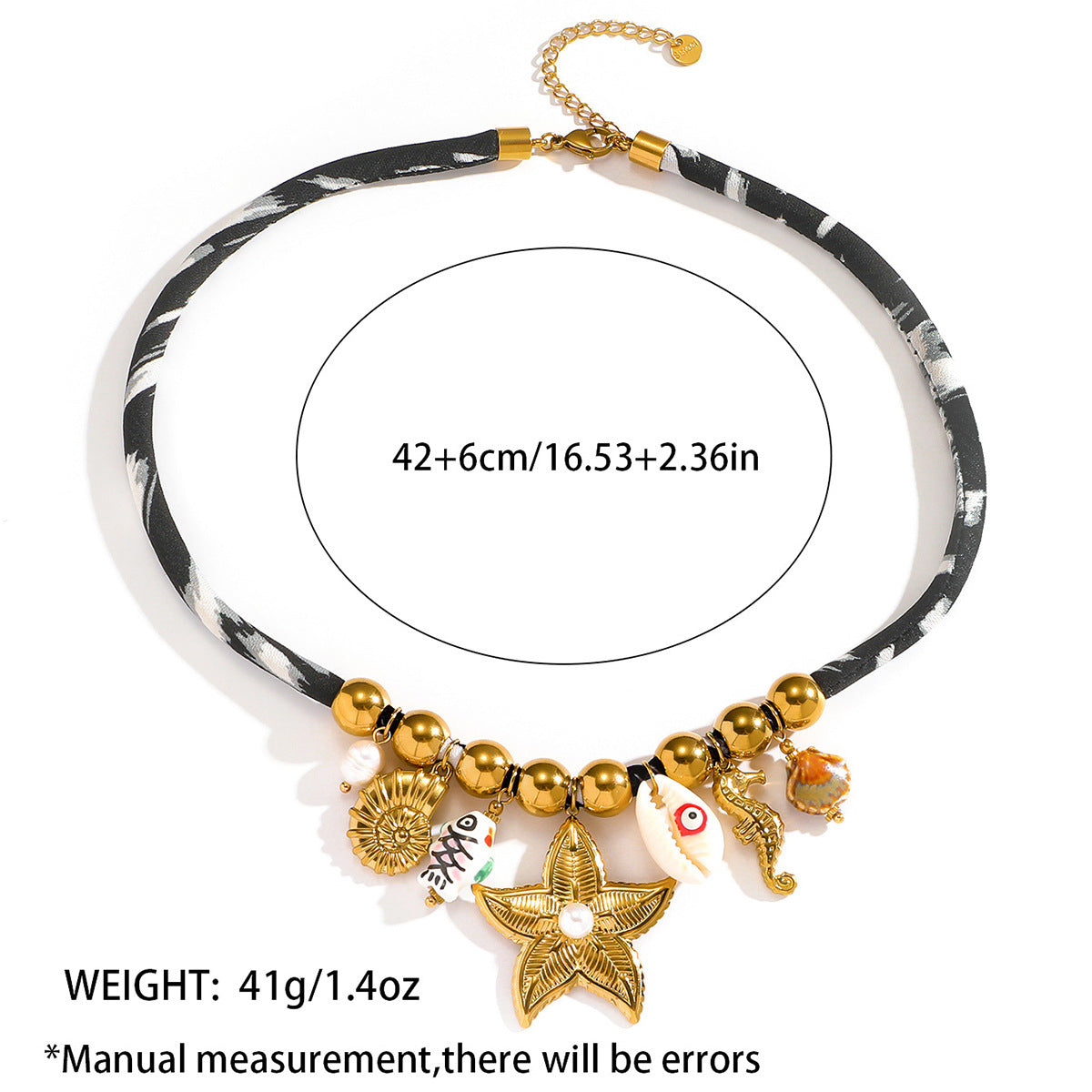 麦芽欧美钛钢贝壳海螺海星项链轻奢高级感沙滩度假风锁骨链不锈钢