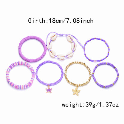 Starfish Shell Bracelet Set