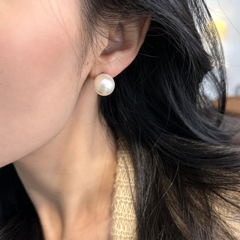 White Pearl Stud Earrings