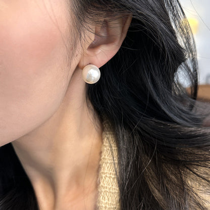 White Pearl Stud Earrings