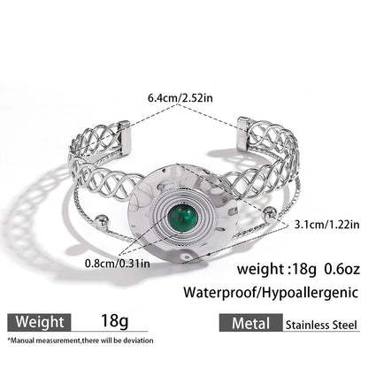 麦芽欧美不锈钢海洋风手镯海星海螺珊瑚花朵手环天然石镯子手饰品